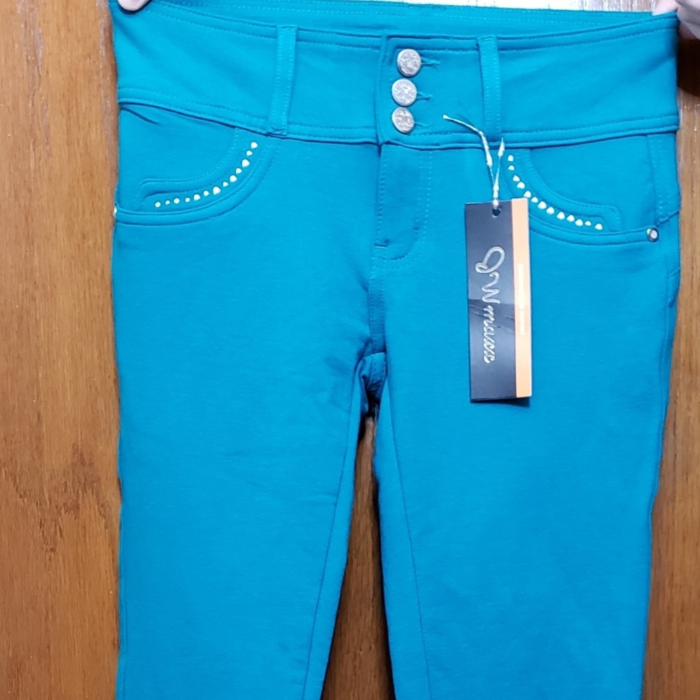 JW Maxx Turquoise Stretchy Jeans